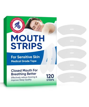 Mouth Tape for Sleeping 120Pcs Sleep Mouth Tape Gentle Anti-Snoring Mouth Strips for Improved Nasal Breathing and Reduced Mouth Breathing Enhance Sleep Quality