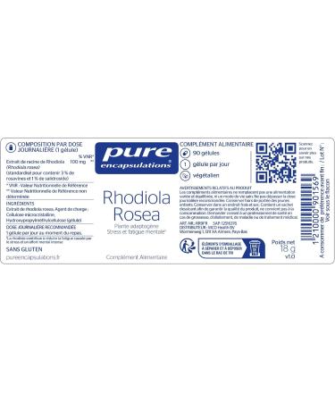 Pure Encapsulations - Rhodiola Rosea - Adaptogene Plant against Stress and Mental Fatigue - 60 Capsule - Buy Online on GoSupps.com