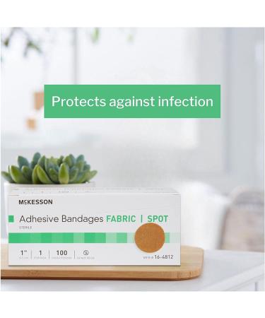 McKesson Round Tan Fabric Sterile Adhesive Spot Bandages - 100 Count - 1 Pack - Buy Online on GoSupps.com