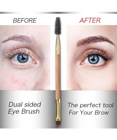 Duo Eyebrow Brush Set - Spoolie & Angled Eyebrow Brushes for Eye Makeup (5 Pack Yellow) | International Shipping Available - Buy Online on GoSupps.com
