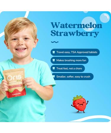 Oris Kids Toothpaste Tablets - Junior Fluoride-Free Chewable Tablets for Children Nano Hydroxyapatite Remineralizing Toothpaste No Mint Non-Spicy (Bubblegum) - Buy Online on GoSupps.com