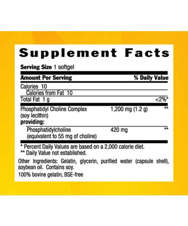 Country Life Phosphatidyl Choline Complex 1200 mg - 200 Softgels for Optimal Health - Buy Online on GoSupps.com