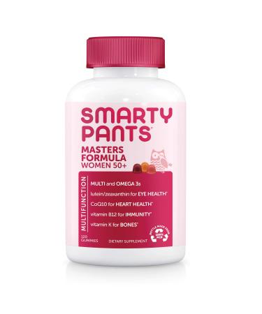 SmartyPants Women's Masters 50+ Multivitamin: Vitamin C, D3 & Zinc for Immunity, Lutein/Zeaxanthin for Eye Health*, CoQ10 for Heart Health, Omega 3 Fish Oil (EPA & DHA), B6, 120 Count (30 Day Supply)