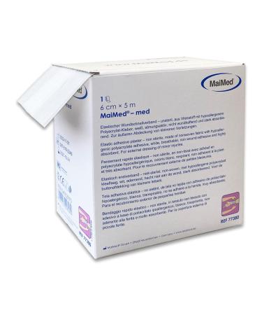 Plaster roll 6cm x 5m Plaster box wound plaster adhesive plaster - elastic white sensitive - strong adhesive power 6 cm x 5 m