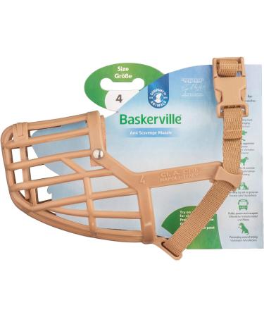 Baskerville Anti-Poison Bait Muzzle for Dogs - Size 4 | Comfortable & Safe for Small to Medium Dogs | Pant & Drink Easily No Waste Browsing - Buy Online on GoSupps.com