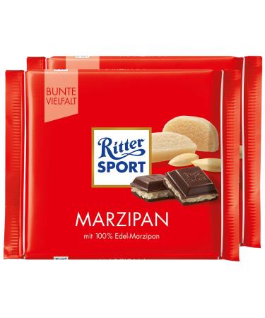 Ritter Sport Marzipan Dark Chocolate Bar Candy Original German Chocolate 100g/3.52oz (Pack of 2) Dark Chocolate 3.52 Ounce (Pack of 2)