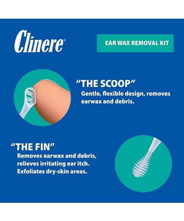 Clinere Earwax Removal Kit - Safely Clean Ear Wax, Itch Relief, Instant Results - 2 x .5 Fl Oz with 12 Sticks - Buy Online on GoSupps.com