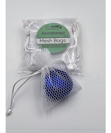 Spa Pure Aromatherapy Shower Bag: Shower Bomb/Steamer Mesh Bag  Extends The Life of Your Shower (10 Count) Pack of 1  White