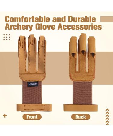 RMISODO 2-Piece Archery Glove Set for Shooting and Hunting | 3-Finger Leather Hand Protector - Buy Online on GoSupps.com