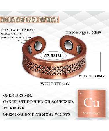 Magnetic Copper Rings Set of 3 | Adjustable Size Pure Copper Jewelry | Perfect Gifts for Health & Style - Buy Online on GoSupps.com