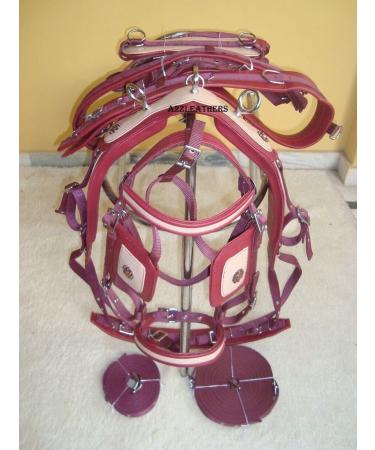 SHOWMEN CRAFT Cherry Beige Synthetic Patent Nylon Horse Driving Harness with Designer Bridle - SHETLAND | International Shipping Available - Buy Online on GoSupps.com