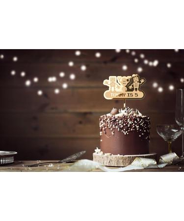 Cakeshop Cake Decoration Pack | Robot Alien Birthday Premium 3mm Mirror Acrylic Plastic Cake Topper Sign & 25g Party Pack of Cake Sugar Sprinkles | Custom Name & Age Cake Decorations (Gold) Non-Prime Mirror Acrylic: Gold - Buy Online on GoSupps.com