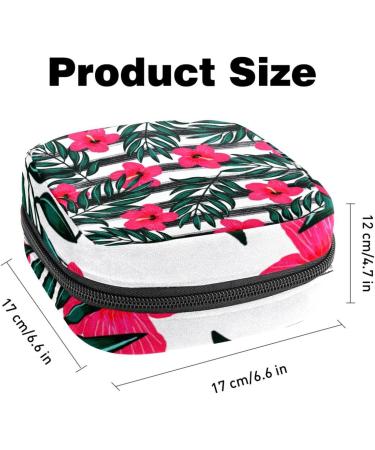 Stylish Women's Binding Storage Bags - Tropical Leaf Patterns for Menstrual Pads Tampons & More | Portable Multicolored Storage Solution for School & Office - Buy Online on GoSupps.com