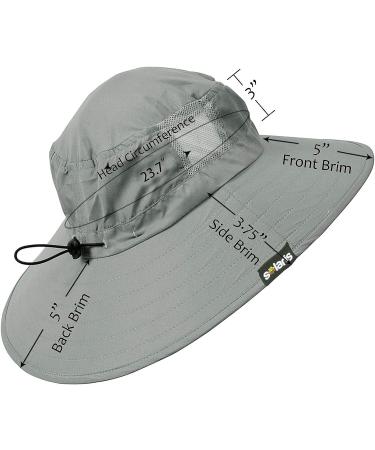 Solaris Wide Brim Sun Hat UPF 50+ for Outdoor Sun Protection - Grey - Buy Online on GoSupps.com