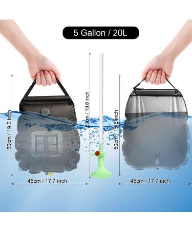 5 Gallon Solar Heating Portable Camping Shower Bag | Removable Hose & Shower Head | Outdoor Shower for Camping, Traveling, Hiking | Beach & Swimming | Black - Buy Online on GoSupps.com
