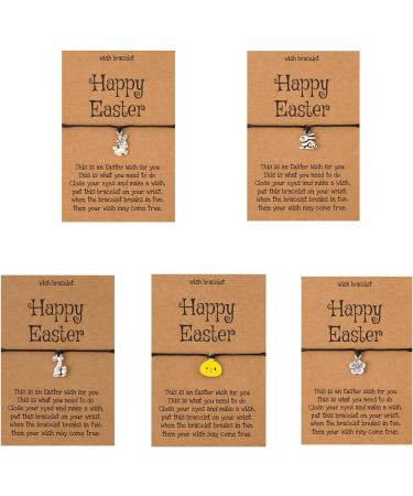 OralGos Happy Easter Bracelet - Adjustable Alloy Rabbit Pendant Wax Rope Braided Bracelet for a Festive Look - Buy Online on GoSupps.com