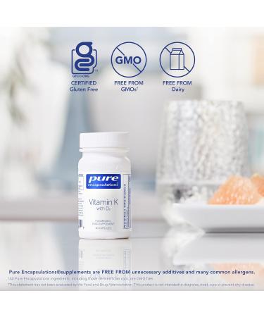 Pure Encapsulations Vitamin K with D3 | Bone and Arterial Health Support | 60 Capsules - Buy Online on GoSupps.com