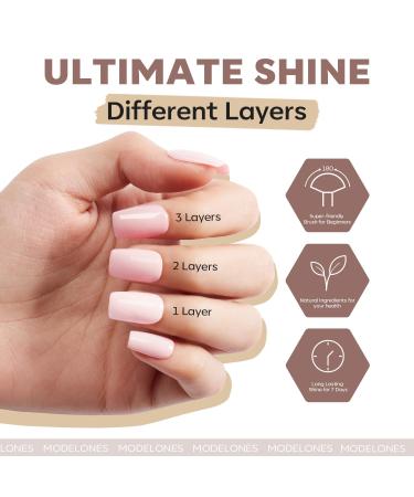 Modelones Nude Glitter Nail Polish Set - Quick Dry Base & Top Coat Remover Pads - Mini Manicure Kit for Women & Girls - Perfect Gift for Fall - Buy Online on GoSupps.com