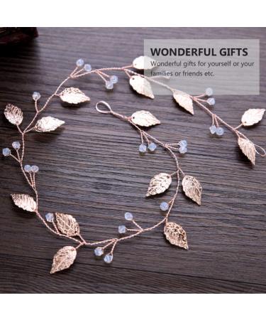 Minkissy Rose Gold Leaf Hair Vine - Bridal Headband & Wreath for Bridesmaids | Elegant Wedding Hair Accessories - Buy Online on GoSupps.com