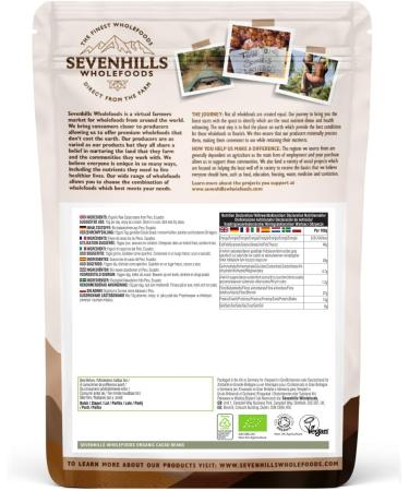 Sevenhills Wholefoods Organic Raw Cacao/Cocoa Beans 500g - Premium Quality | Pack of 1 - Buy Online on GoSupps.com