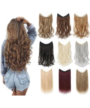 Traziewell Secret Wire Halo Hair Extensions Orange Red Long Thick Smooth Heat Resistent Fiber Curly Wavy Hair Pieces with Invisible Wire Synthetic Hair Extension for Women Lady 1024 FH001024 One Size - Buy Online on GoSupps.com