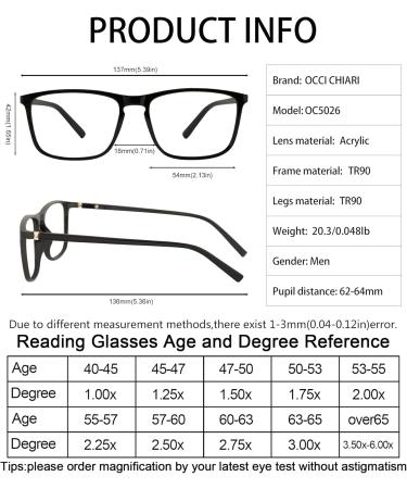 OCCI CHIARI Anti Blue Ray Gaming Glasses for Men - Blue Light Blocking Eyewear No Degree Optical Frame - Buy Online on GoSupps.com