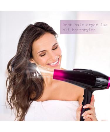 Ionic Hair Dryer 3500W - 3 Heat/2 Speed Settings 2 Nozzles & Diffuser - Professional Home Salon Use in Purple - Buy Online on GoSupps.com
