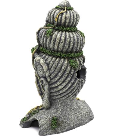 Large Muyirted Buddha Aquarium Decoration Cave | Green Moss Plant Covered Stone Ornament for Aquariums - 27 - Buy Online on GoSupps.com