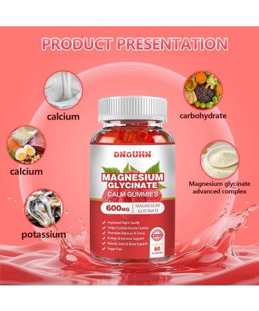 Magnesium Glycinate Gummies 600mg Sugar Free with Magnesium L-Threonate for Stress Relief & Sleep Support Chewable Supplement for Adults Raspberry Flavor - Buy Online on GoSupps.com