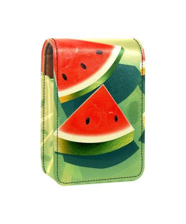 Travel Lipstick Organizer Case Lipstick Case Portable Makeup Bag With Mirror Watermelon Green K208r2teuk