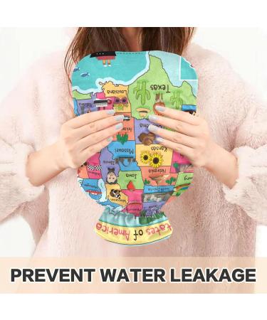Hot Water Bottle with USA Map Cover - 1L Small Pain Relief Solution for Bed | Ideal for Comfort Without Hand & Feet - Buy Online on GoSupps.com