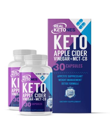 Real Ketones Exogenous Keto BHB ACV Supplement Pills with Apple Cider Vinegar with Mother & MCT, 30 Day Supply