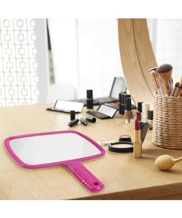 TRIXES Salon Hairdresser Hand Mirror Pink Wide Angle 20x17.5cm for Professional Barbers and Hairdressers - Buy Online on GoSupps.com