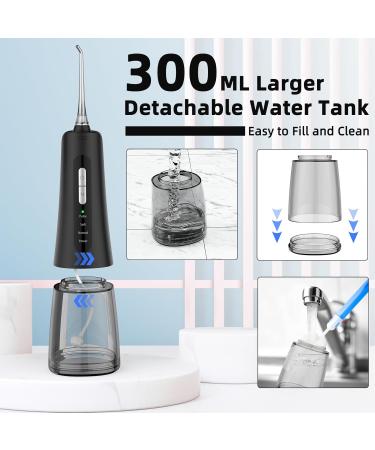 Water Flosser for Teeth - 4 Modes Oral Irrigator 300ML Dental Flosser for Home & Travel (Black) | International Shipping Available - Buy Online on GoSupps.com