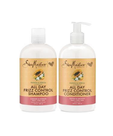 SheaMoisture Shampoo and Conditioner Papaya & Neroli 2 Count Shampoo For Women All Day Frizz Control 13 oz