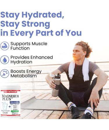 Buy Electrolyte Powder Mix - Magnesium Citrate Potassium Vitamins B6 & B12 Lemon-Lime Flavor - 150g (30 Servings) - International Shipping Available - Buy Online on GoSupps.com
