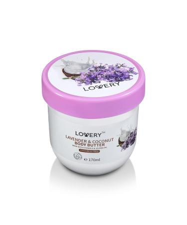 LOVERY Lavender & Coconut Body Butter - 6oz Ultra-Hydrating Shea Cream with Jojoba Oil & Vitamin E - Natural Moisturizer for All Skin Types - International Shipping Available - Buy Online on GoSupps.com