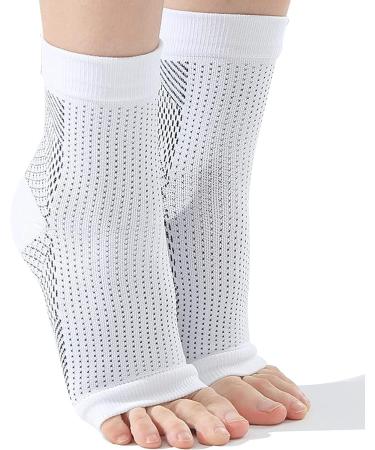 Stunor Dr.Neuropathy Socks Soothe socks for Neuropathy Dr.Neuropathy Socks for Foot Soothe Socks Arch Support for Women Men Ankle Brace Compression Support (Small/Medium White) Small/Medium White