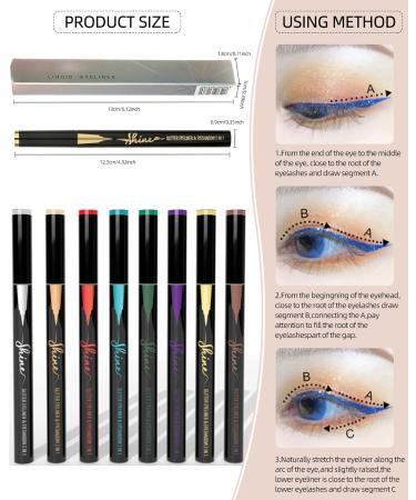Bronze Glitter Eyeliner Liquid Liner 1Pcs Brown Sparkle Shimmer Metallic Pearlescent Eye Liner Waterline Eyeshadow Pen Long Lasting High Pigmented Waterproof Smudge-proof Eyeliner Pencil - Buy Online on GoSupps.com