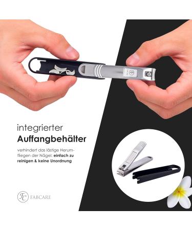 Fabcare Nail Clipper Set with Fan & Integrated Nail File | Extra Sharp & Durable Nail Cutter for Manicure & Pedicure Includes Case & eBook | Buy Nailzwicker Online - Buy Online on GoSupps.com