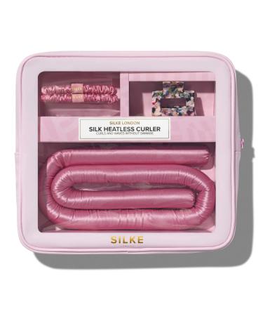 SILKE Heatless Curler | 100% Luxurious Silk Hair Curler | The Sleep Curling Rod that Provides Big Bounce with No Effort | No Heat Headband Roller Making Curls Easy & Effortless (Pink)