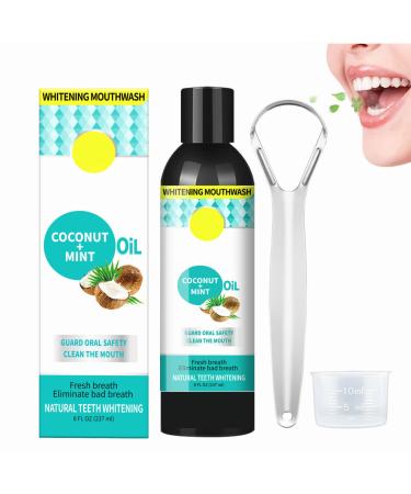 Whitening Oil Mouthwash Mouthwash Oil with Coconut Peppermint Oil Ayurvedic Mouthwash Natural Teeth Whitening Mouthwash