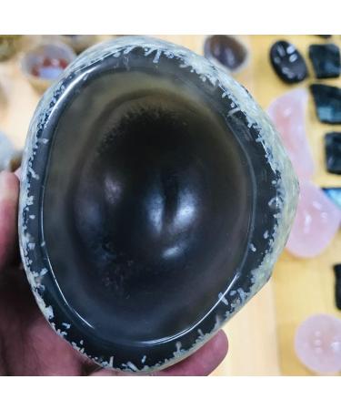 Beautiful Crystal Stone Agate Bowl Ashtray Home Decoration Minerals Stones Crystals Chalcedony Gemstone Reiki Collection TOMPAR 220-320g Black - Buy Online on GoSupps.com