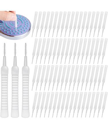 OIIKI 130pcs Shower Head Cleaning Brush  Anti-Clogging Nylon Cleaning Brush for Shower Nozzle  Hole Cleaning Brush for Pore Gap Keyboard