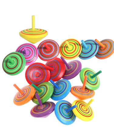 Wooden circular for children 25 pieces of wooden wooden circular toy Toy Kreis Kreisel wood the desk flat wooden clamps gyro toys for children gift - Buy Online on GoSupps.com