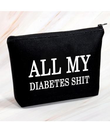 Diabetic Travel Bag with Humorous Design - Perfect Gift for Emergency Patients - All My Diabetes Black Bag - Buy Online on GoSupps.com