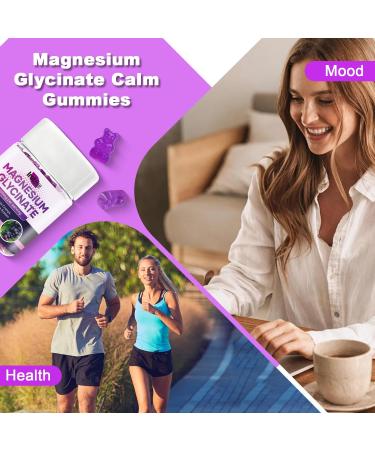 Magnesium Glycinate Gummies 600mg - Sugar Free Raspberry Chews with L-Threonate Vitamin D3 & B6 - Supports Relaxation Sleep & Nervous System Health - 90 Gummies (Grape) 1 Count (Pack of 1) - Buy Online on GoSupps.com