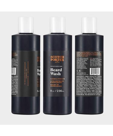 Scotch Porter Moisturizing Beard Wash for Men - 8oz | Cleanses, Softens & Hydrates Beard | Non-Toxic & Vegan Formula | Paraben, Sulfate & Silicone-Free - Buy Online on GoSupps.com