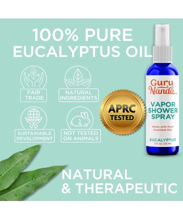 GuruNanda Eucalyptus Shower Spray (4 Fl.Oz, 2 Pack) - Pure Eucalyptus Essential Oil Mist for Sinus Relief and Luxury Spa Experience - Buy Online on GoSupps.com
