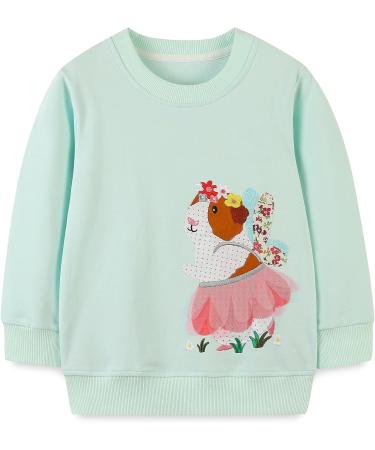 Girls Cotton Sweatshirt | Long Sleeve Jumper | Toddler Clothes | Age 1-12 Years | Blue | 5-6 Years - Buy Online on GoSupps.com